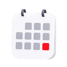 Зручні терміни. Можливість розміщення коштів на будь-який термін: від однієї доби до року. Зображено календар.