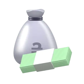 Дистанційний контроль. Керуйте депозитом в будь-який час через мобільний застосунок чи інтернет-банкінг. Зображено стус банківських банкнот на фоні мішечка з гривневими монетами.