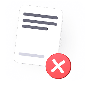 Без паперових договорів. Всі умови в цифровому форматі, доступ до договору прямо з застосунку чи інтернет-банкінгу. Зображено символ відмови на фоні паперового листка.