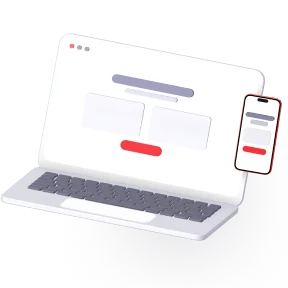 Зображено ноутбук та мобільний телефон, на екранах яких відображається відкритий додаток "ПУМБ Бізнес".